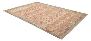 Tappeto Kilim Geometrico Beige Rosso Mattone 205x300 Cm