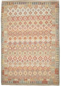 Tappeto Kilim Geometrico Beige Rosso Mattone 205x300 Cm