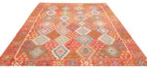 Tappeto Kilim Geometrico Arancione Multicolore 208x291 Cm