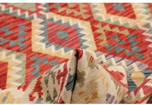 Tappeto Kilim Geometrico Rosso Beige 262x338 Cm