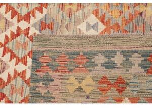 Tappeto Kilim Geometrico Beige Rosso Mattone 205x300 Cm