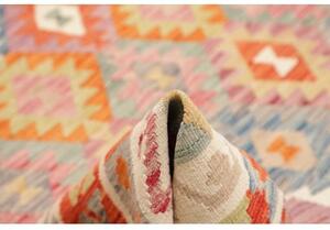 Tappeto Kilim Geometrico Rosso Beige 246x291 Cm