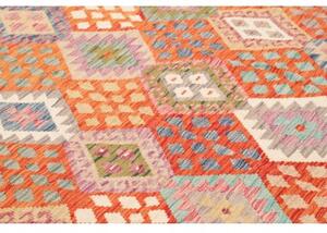 Tappeto Kilim Geometrico Arancione Multicolore 208x291 Cm