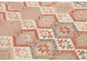 Tappeto Kilim Geometrico Avorio Rosso Mattone 172x237 Cm