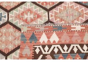 Tappeto Kilim Geometrico Rosa Antico Marrone 180x241 Cm