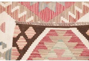 Tappeto Kilim Geometrico Avorio Marrone Scuro 170x242 Cm
