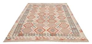Tappeto Kilim Geometrico Avorio Rosso Mattone 172x237 Cm