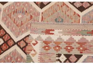 Tappeto Kilim Geometrico Marrone Scuro Rosa Antico 174x248 Cm