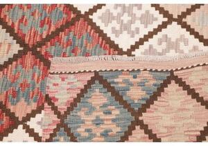 Tappeto Kilim Geometrico Beige Rosso Mattone 167x244 Cm