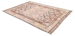 Tappeto Kilim Geometrico Marrone Scuro Beige 169x232 Cm