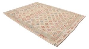 Tappeto Kilim Geometrico Beige Avorio 182x249 Cm