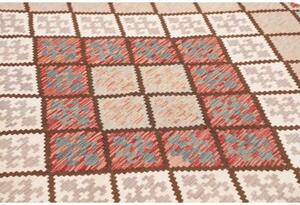 Tappeto Kilim Geometrico Beige Rosso Mattone 167x244 Cm