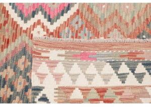 Tappeto Kilim Geometrico Rosa Antico Grigio Azzurro 165x244 Cm