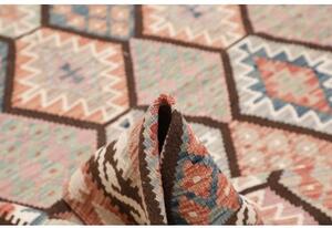Tappeto Kilim Geometrico Rosa Antico Marrone 180x241 Cm