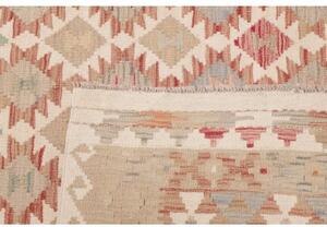 Tappeto Kilim Geometrico Beige Rosso Corallo 183x245 Cm