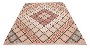 Tappeto Kilim Geometrico Beige Rosso Mattone 167x244 Cm