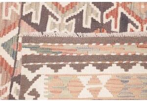 Tappeto Kilim Geometrico Marrone Scuro Beige 169x232 Cm