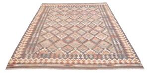 Tappeto Kilim Geometrico Grigio Tortora Beige 169x241 Cm