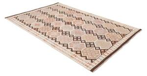 Tappeto Kilim Geometrico Beige Marrone Scuro 167x243 Cm
