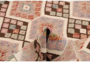 Tappeto Kilim Geometrico Marrone Scuro Rosa Antico 174x248 Cm