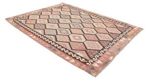Tappeto Kilim Geometrico Rosa Antico Marrone 180x241 Cm
