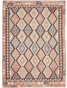 Tappeto Kilim Geometrico Rosa Antico Marrone 180x241 Cm