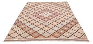 Tappeto Kilim Geometrico Rosa Cipria Beige 168x238 Cm