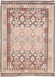Tappeto Kilim Geometrico Marrone Scuro Beige 169x232 Cm