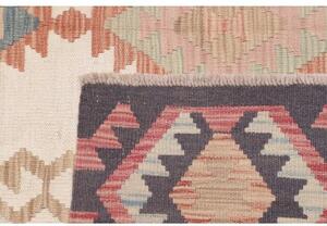 Tappeto Kilim Geometrico Avorio Marrone Scuro 177x243 Cm
