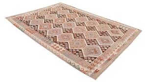 Tappeto Kilim Geometrico Marrone Scuro Rosa Antico 174x248 Cm