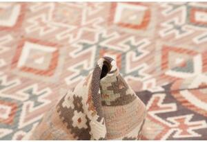 Tappeto Kilim Geometrico Marrone Scuro Beige 169x232 Cm