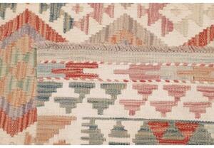Tappeto Kilim Geometrico Avorio Rosso Mattone 172x237 Cm
