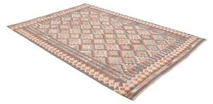 Tappeto Kilim Geometrico Grigio Tortora Beige 169x241 Cm