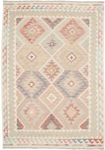Tappeto Kilim Geometrico Beige Terracotta 170x245 Cm