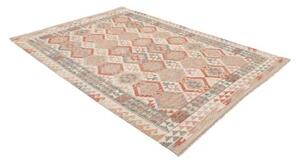 Tappeto Kilim Geometrico Avorio Rosso Mattone 172x237 Cm