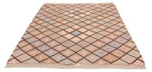 Tappeto Kilim Geometrico Rosa Antico Marrone Scuro 172x238 Cm