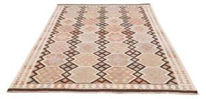 Tappeto Kilim Geometrico Beige Marrone Scuro 167x243 Cm