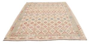 Tappeto Kilim Geometrico Beige Avorio 182x249 Cm