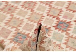 Tappeto Kilim Geometrico Beige Rosso Corallo 183x245 Cm
