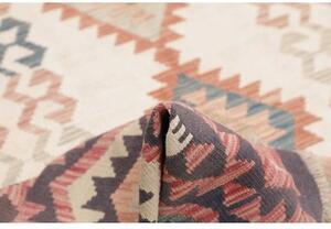 Tappeto Kilim Geometrico Avorio Marrone Scuro 177x243 Cm
