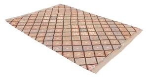 Tappeto Kilim Geometrico Rosa Antico Marrone Scuro 172x238 Cm