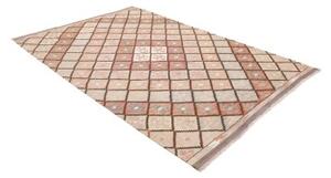 Tappeto Kilim Geometrico Rosa Cipria Beige 168x238 Cm