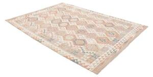 Tappeto Kilim Geometrico Beige Rosa 180x240 Cm