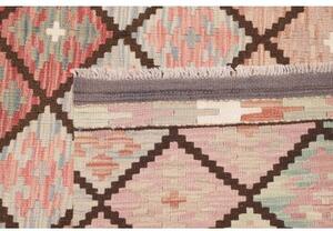 Tappeto Kilim Geometrico Rosa Cipria Beige 168x238 Cm