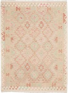 Tappeto Kilim Geometrico Avorio Rosso Mattone 147x200 Cm
