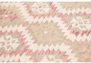 Tappeto Kilim Geometrico Beige Rosa 146x196 Cm