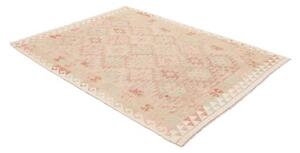 Tappeto Kilim Geometrico Avorio Rosso Mattone 147x200 Cm