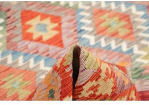 Tappeto Kilim Geometrico Rosso Mattone Multicolore 156x193 Cm