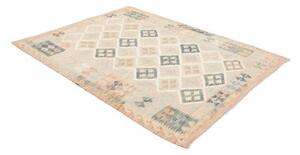 Tappeto Kilim Geometrico Avorio Blu 152x199 Cm