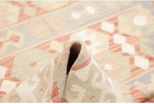 Tappeto Kilim Geometrico Avorio Grigio Chiaro 148x203 Cm